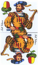 Tell Vilmos (William Tell) over-knave card from the Magyar Kártya deck, used in the Hungarian card game called Ulti