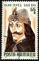 55 Bani Romanian postage stamp from 1976: 500th anniversary of Vlad the Impaler's death